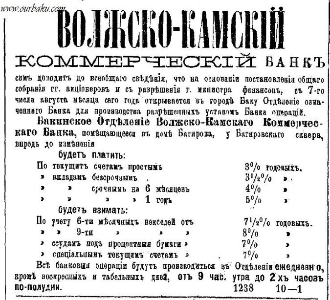 Волжско-Камский Коммерческий банк, Бакинское отделение — OurBaku