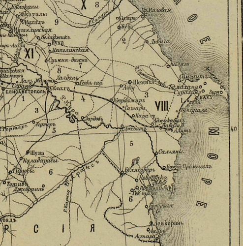 Карта кавказской губернии